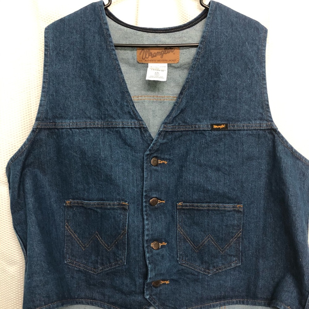 VTG Wrangler Western Wear Denim Vest